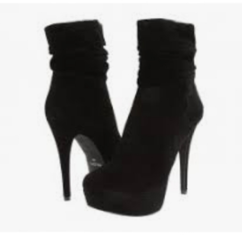Aldo straube black suede platforms booties size 6